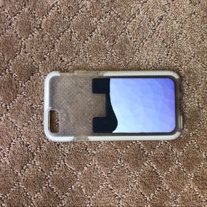 clear tech 21 iphone case with a sticky wallet
